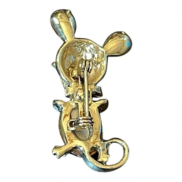 Vintage winking Mouse Jelly Belly Brooch - Picture 3 of 5